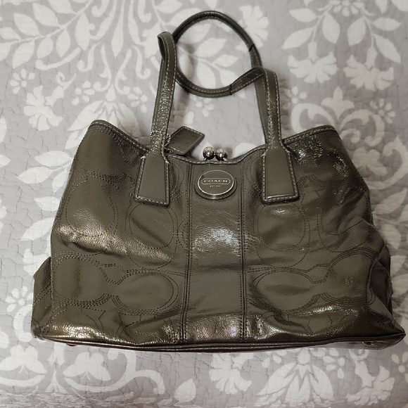 Coach Handbags - Coach Metallic Olive Shoulder Bag